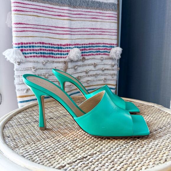 Bottega Veneta Stretch Lounge Nappa Leather Square Open Toe Heel Sandals Size 42 - Picture 2 of 10